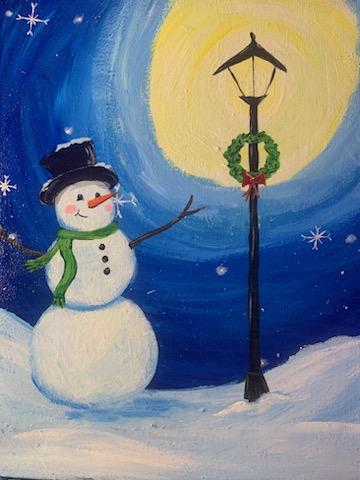 Snowman Painting class | Uncle Dave’s Art Studio